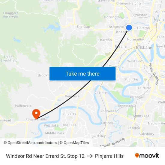 Windsor Rd Near Errard St, Stop 12 to Pinjarra Hills map
