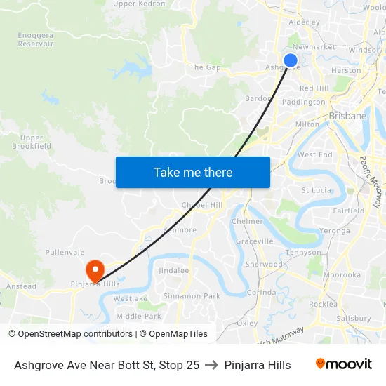 Ashgrove Ave Near Bott St, Stop 25 to Pinjarra Hills map