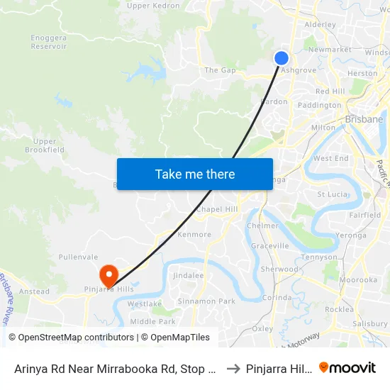 Arinya Rd Near Mirrabooka Rd, Stop 39 to Pinjarra Hills map
