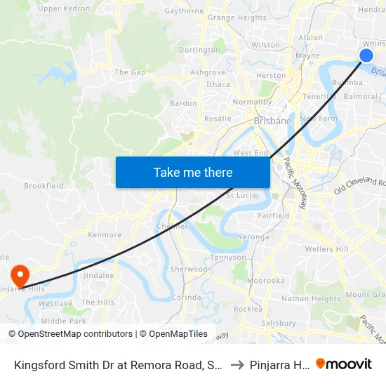Kingsford Smith Dr at Remora Road, Stop 29 to Pinjarra Hills map