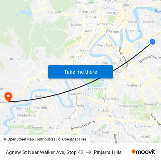 Agnew St Near Walker Ave, Stop 42 to Pinjarra Hills map
