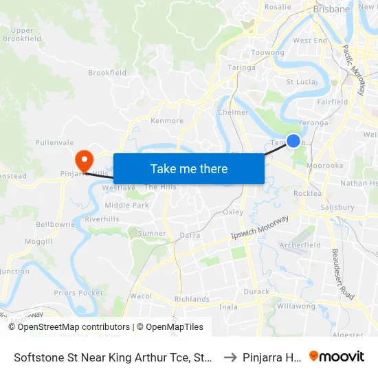 Softstone St Near King Arthur Tce, Stop 38 to Pinjarra Hills map