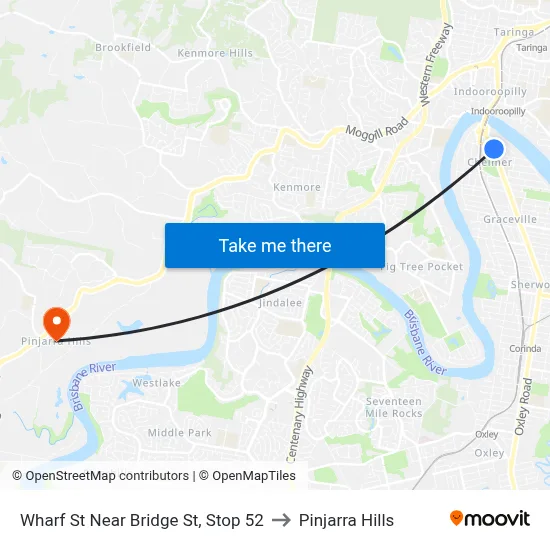 Wharf St Near Bridge St, Stop 52 to Pinjarra Hills map