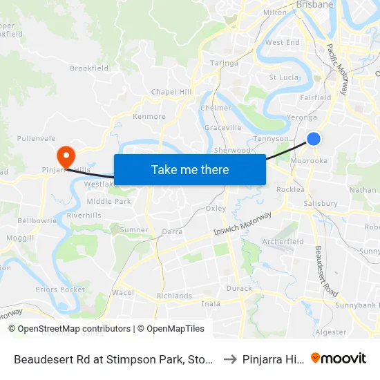 Beaudesert Rd at Stimpson Park, Stop 29 to Pinjarra Hills map