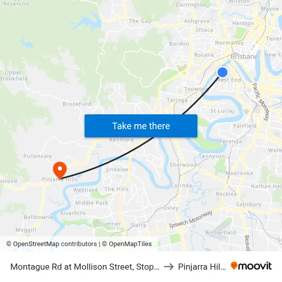 Montague Rd at Mollison Street, Stop 6 to Pinjarra Hills map