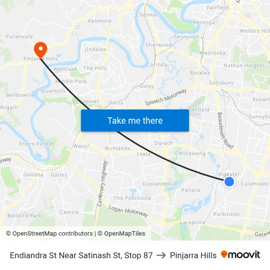 Endiandra St Near Satinash St, Stop 87 to Pinjarra Hills map