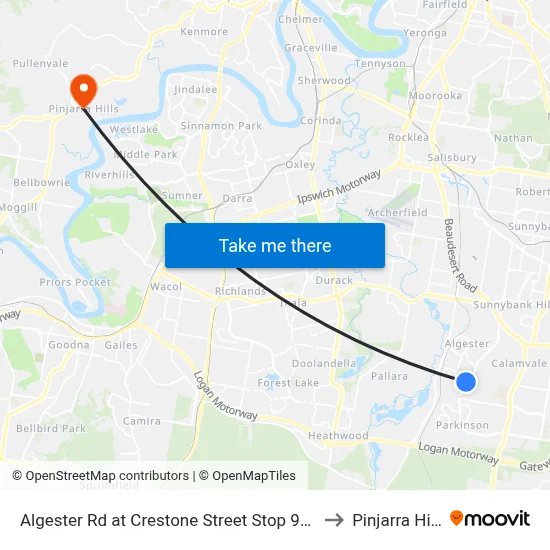 Algester Rd at Crestone Street Stop 90/89 to Pinjarra Hills map