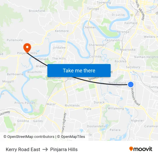 Kerry Road East to Pinjarra Hills map