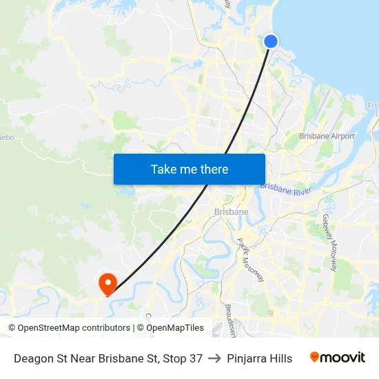 Deagon St Near Brisbane St, Stop 37 to Pinjarra Hills map