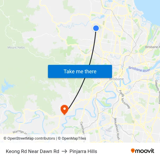 Keong Rd Near Dawn Rd to Pinjarra Hills map