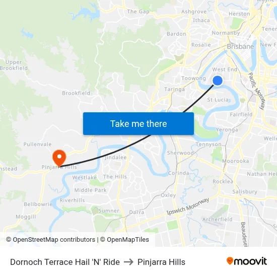 Dornoch Terrace Hail 'N' Ride to Pinjarra Hills map