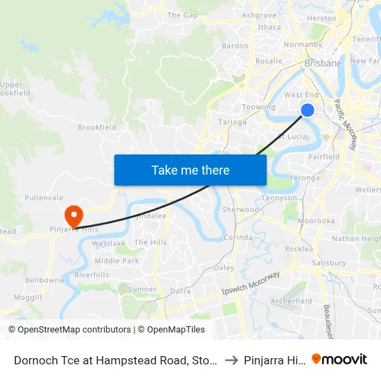 Dornoch Tce at Hampstead Road, Stop 21 to Pinjarra Hills map