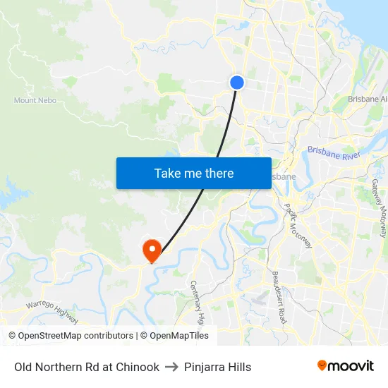 Old Northern Rd at Chinook to Pinjarra Hills map
