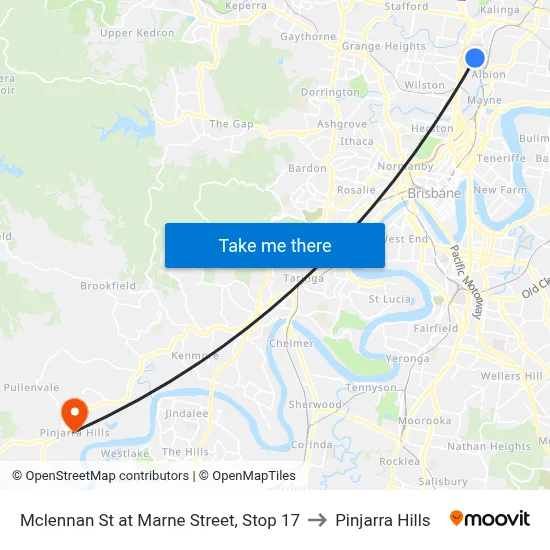 Mclennan St at Marne Street, Stop 17 to Pinjarra Hills map