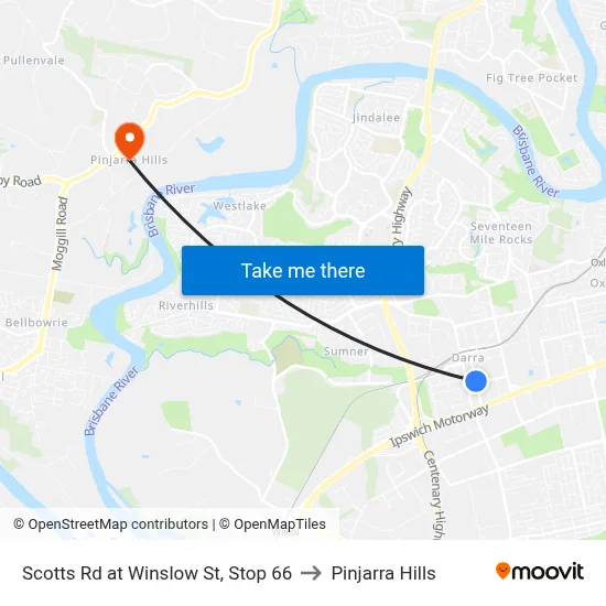 Scotts Rd at Winslow St, Stop 66 to Pinjarra Hills map