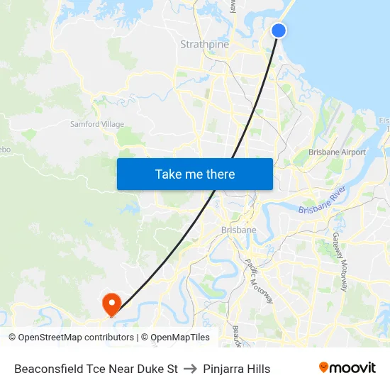 Beaconsfield Tce Near Duke St to Pinjarra Hills map