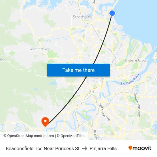 Beaconsfield Tce Near Princess St to Pinjarra Hills map