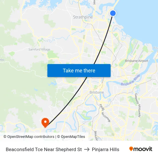 Beaconsfield Tce Near Shepherd St to Pinjarra Hills map