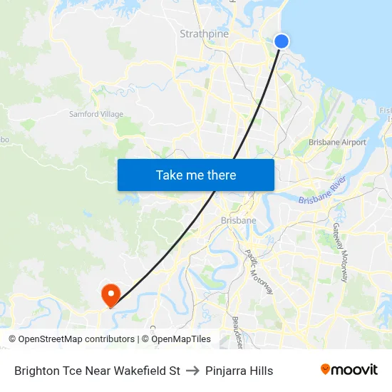Brighton Tce Near Wakefield St to Pinjarra Hills map
