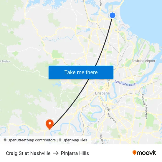 Craig St at Nashville to Pinjarra Hills map