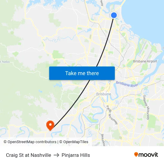 Craig St at Nashville to Pinjarra Hills map