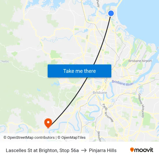 Lascelles St at Brighton, Stop 56a to Pinjarra Hills map