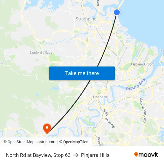 North Rd at Bayview, Stop 63 to Pinjarra Hills map