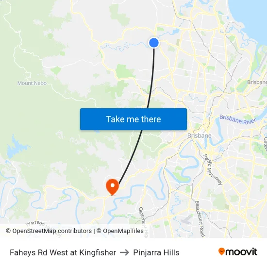 Faheys Rd West at Kingfisher to Pinjarra Hills map