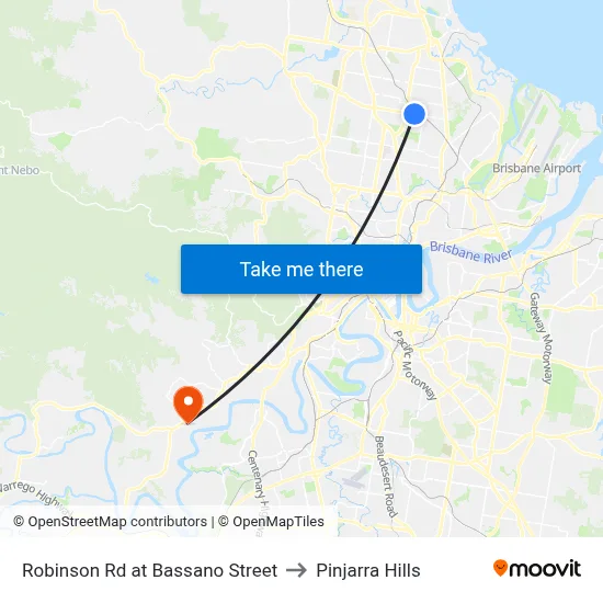 Robinson Rd at Bassano Street to Pinjarra Hills map