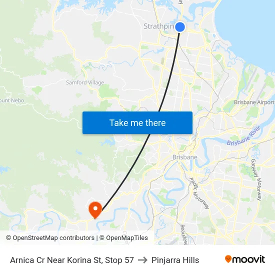 Arnica Cr Near Korina St, Stop 57 to Pinjarra Hills map