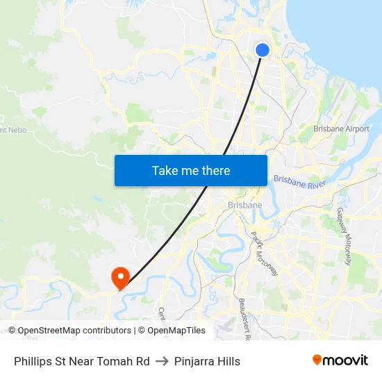 Phillips St Near Tomah Rd to Pinjarra Hills map