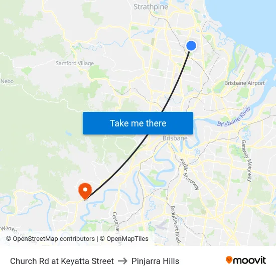 Church Rd at Keyatta Street to Pinjarra Hills map