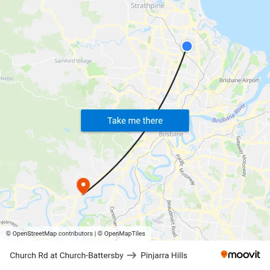 Church Rd at Church-Battersby to Pinjarra Hills map