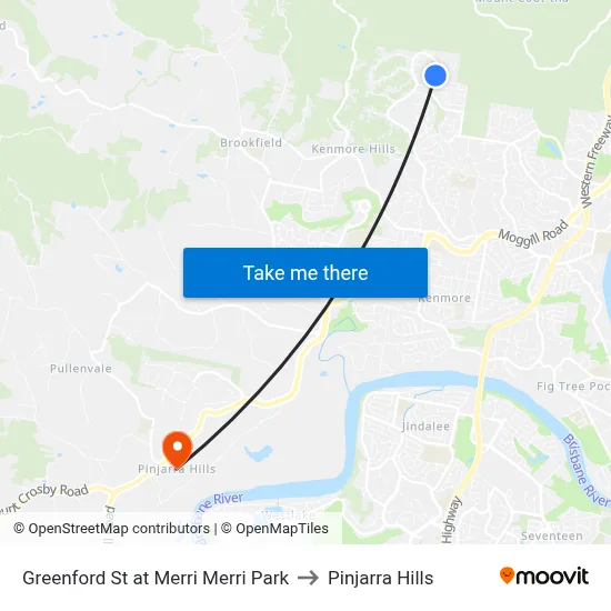 Greenford St at Merri Merri Park to Pinjarra Hills map