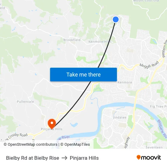Bielby Rd at Bielby Rise to Pinjarra Hills map