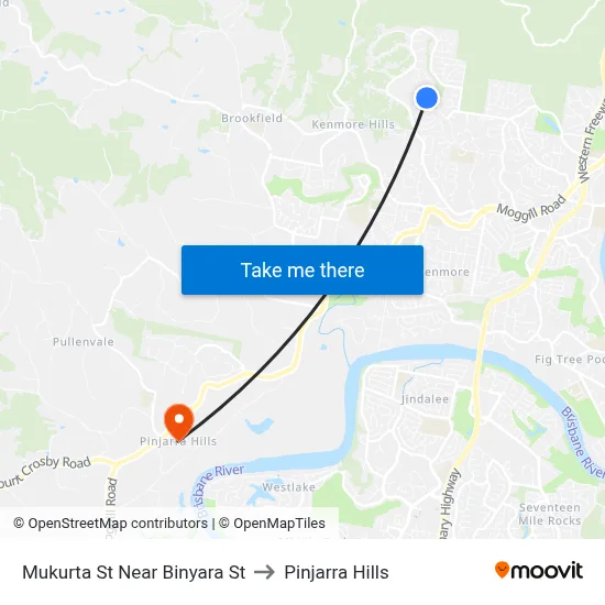 Mukurta St Near Binyara St to Pinjarra Hills map