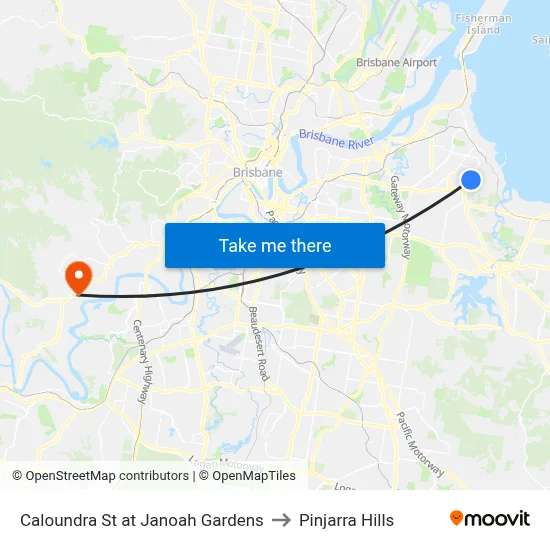 Caloundra St at Janoah Gardens to Pinjarra Hills map