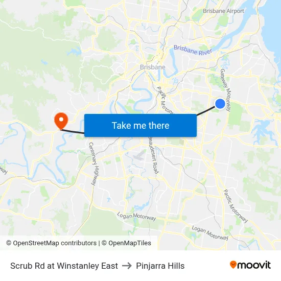 Scrub Rd at Winstanley East to Pinjarra Hills map