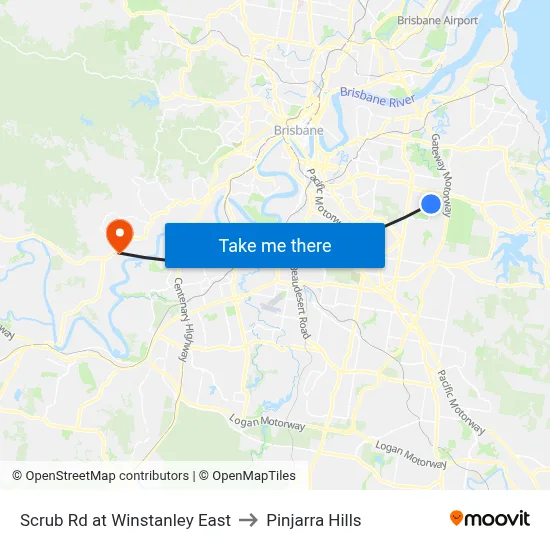 Scrub Rd at Winstanley East to Pinjarra Hills map