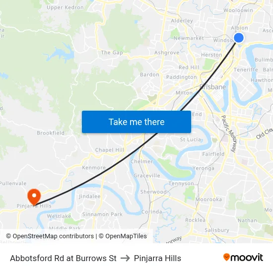 Abbotsford Rd at Burrows St to Pinjarra Hills map