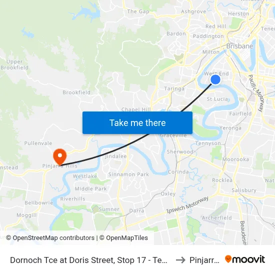 Dornoch Tce at Doris Street, Stop 17 - Temp Closure From 13 July to Pinjarra Hills map