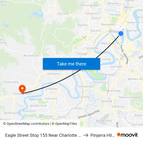 Eagle Street Stop 155 Near Charlotte St to Pinjarra Hills map