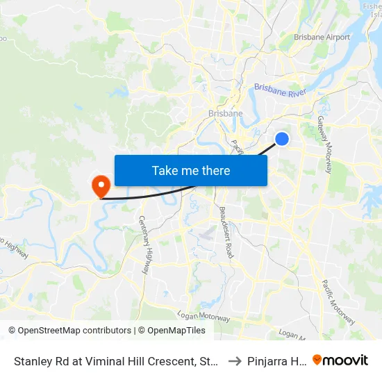 Stanley Rd at Viminal Hill Crescent, Stop 35a to Pinjarra Hills map