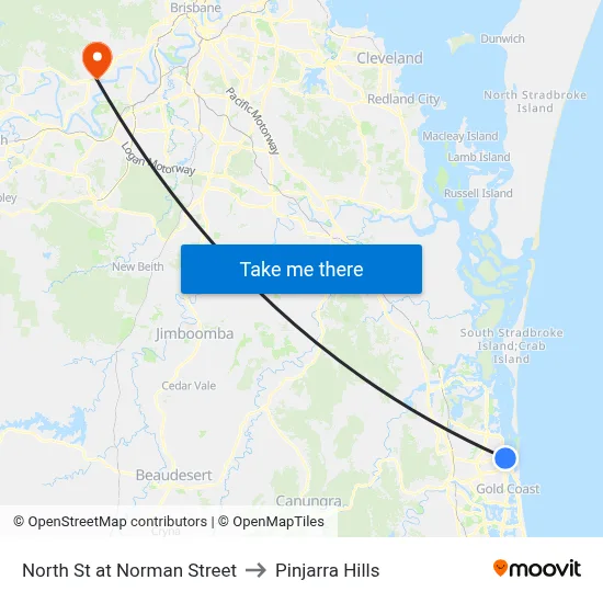 North St at Norman Street to Pinjarra Hills map