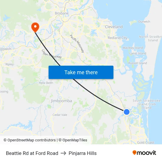 Beattie Rd at Ford Road to Pinjarra Hills map