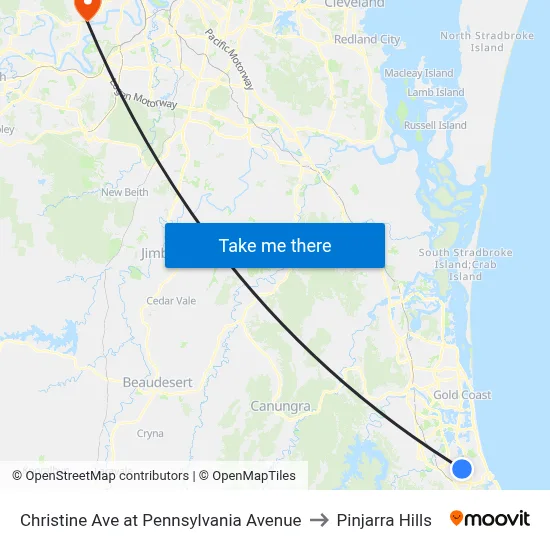 Christine Ave at Pennsylvania Avenue to Pinjarra Hills map