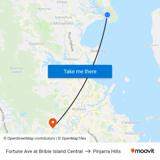 Fortune Ave at Bribie Island Central to Pinjarra Hills map