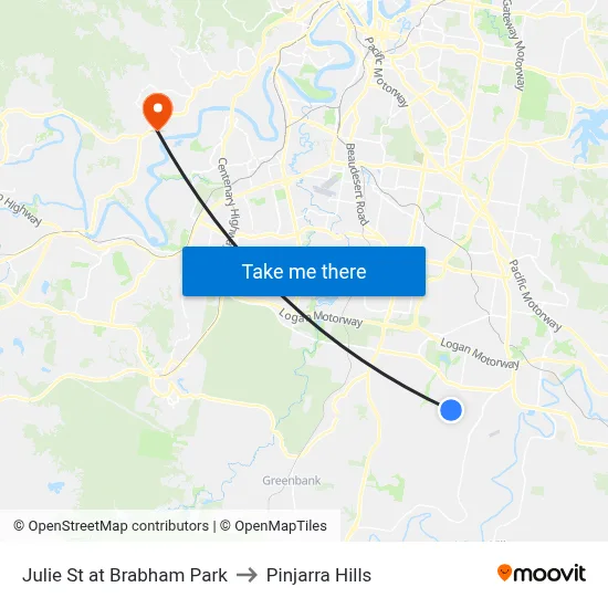 Julie St at Brabham Park to Pinjarra Hills map
