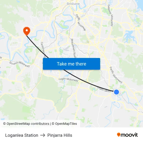 Loganlea Station to Pinjarra Hills map