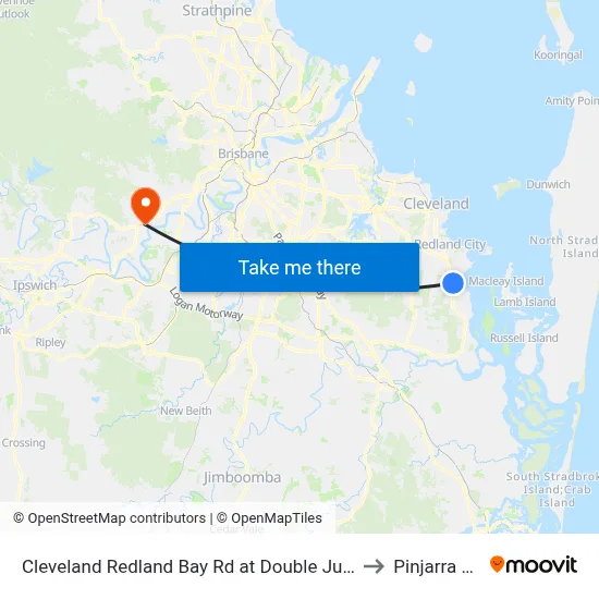 Cleveland Redland Bay Rd at Double Jump Road to Pinjarra Hills map